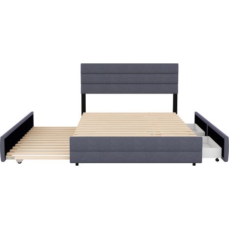 CAIziLit plateforme 140x200 cm avec cadre et matelas, lit gigogne et tiroirs (1/5)