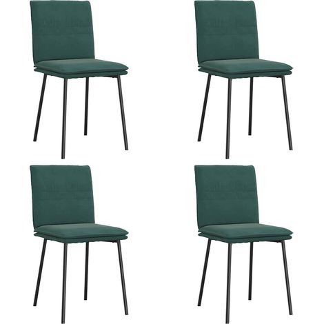 Lot de 4 Chaises à manger,Chaise de cuisine Vert foncé Velours CFW62423 (1/5)