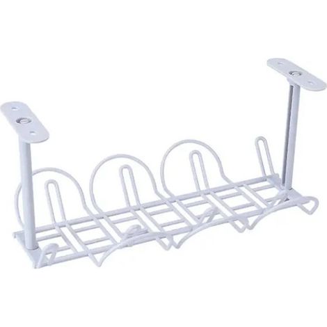 Plateau de rangement sous bureau pour câbles, étagère de rangement pour salon et bureau, organiseur de multiprises et adaptateurs. (1/5)