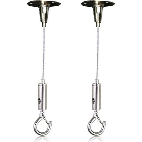 2-teiliges, verstellbares Bilderaufhänge-Set – Robustes 1,5 m x 1,5 mm Edelstahl-Drahtset für Spiegel, Lampen, Werbetafeln und mehr (1/5)