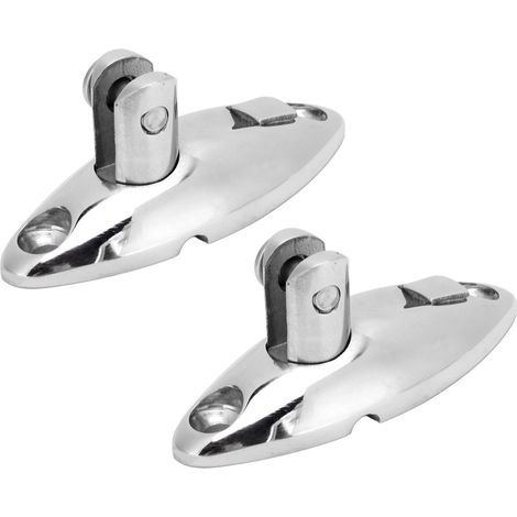 Paire de 2 Charnières de Pont à Dégagement Rapide en Acier Inoxydable Poli Miroir pour Bateau, Yacht, Remorque et Camion (1/5)