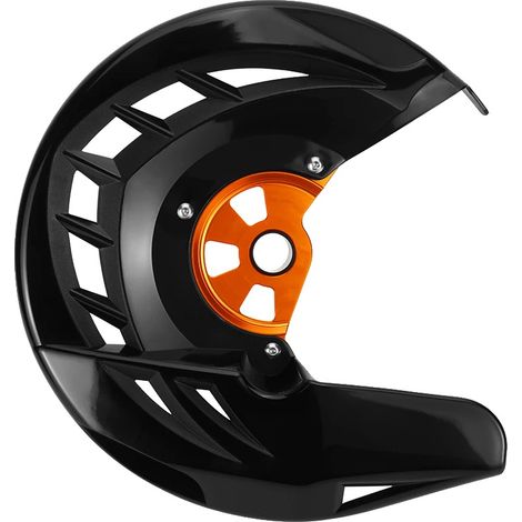 Protector de disco de freno, aluminio duradero, fácil instalación, delantero negro y naranja (1/2)