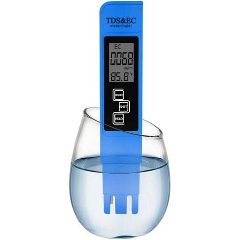 Stylo Testeur Qualité Eau Haute Précision Trois en Un Ph Ec Tds En Ligne Bleu
