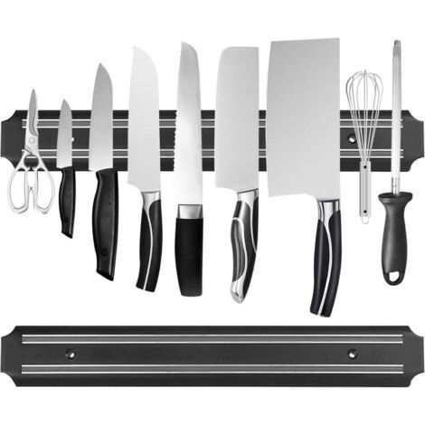 Strisce magnetiche per coltelli (15 pollici, confezione da 2) Barra magnetica porta-colteLLi, supporto per utensili da cucina, barra magnetica multifunzionale (1/4)