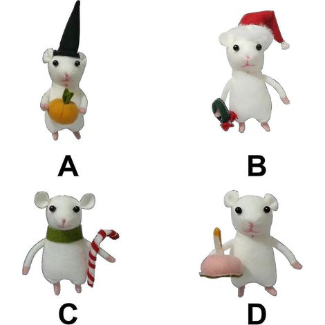 Souris d'Halloween avec citrouille, souris en feutrine faite main, décoration de sapin de Noël