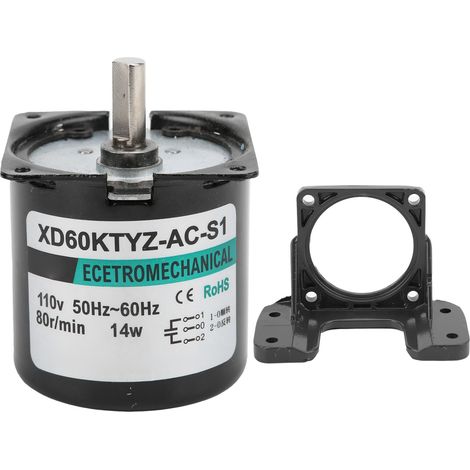 Moteur synchrone AC aimant permanent 80rpm 110V avec arbre excentrique réducteur (1/5)