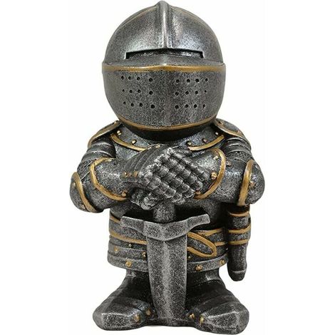 Nain de jardin Ornement de jardin Gardien Garde Armure Chevalier Sculpture Gnome Figurine Jardin (1/5)