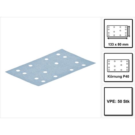 497117 Festool Abrasivi Granat 80x133 P40 GR/50