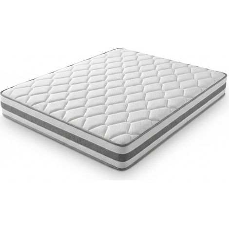 Matelas 140x190 cm H4 - 25 cm, mousse de confort et ressorts ensachés 7 zones, ergonomique, certifié OEKO-TEX, pour adulte sans matelas (1/5)