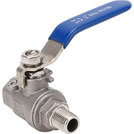 Vanne à bille NPT mâle/femelle, filetage 1/4", étanchéité optimale, en acier inoxydable, pour eau, huile et gaz. (1/5)