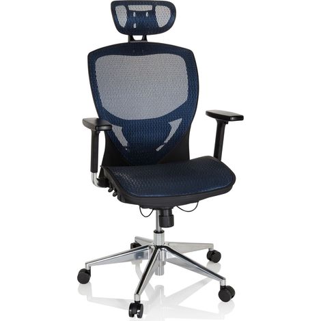 Siège de bureau / Fauteuil de direction VENUS ONE, tissu maille bleu hjh OFFICE (1/5)