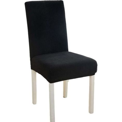 Housse de chaise - Épaissi - Noir - Carreaux - Haute élasticité - Intérieur (1/4)