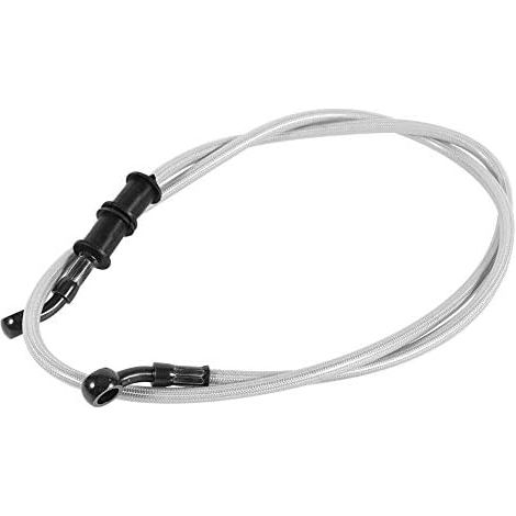 Tuyau d'Huile de Frein Moto 50cm - 120cm Tuyau de Frein Tressé en Acier Embrayage de Tuyau d'Huile de Conduite d'Embrayage Durite Frein Moto(500mm-argent)
