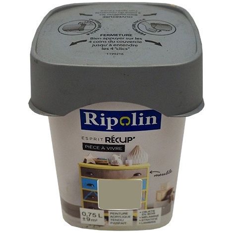 RIPOLIN Peinture Esprit Récup' Pièce à vivre Sépia 0,75 L (1/3)