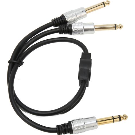 Câble répartiteur en Y professionnel mâle-mâle 6,35 mm vers double 6,35 mm pour amplificateur, microphone et haut-parleur. (1/5)