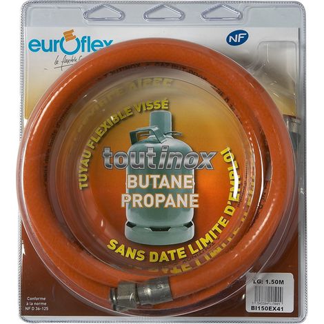 Flexible Inox Propane/Butane - écrou 20x150 / écrou 1/2" - Longueur 1.50m