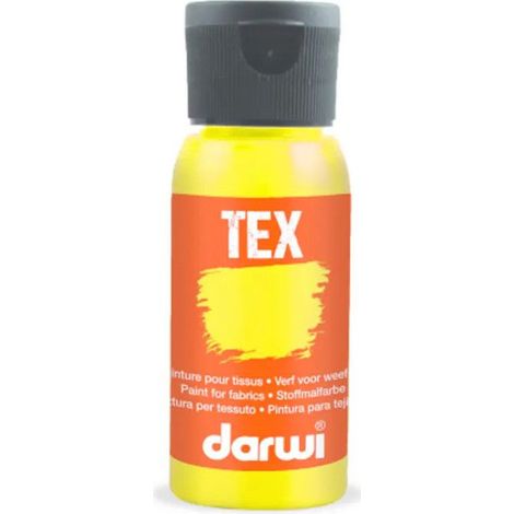 Peinture pour tissus - Jaune or - Opaque - Peinture à l'eau - Tex - Darwi - 50ml