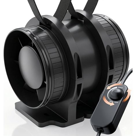 Extracteur d'Air 100 mm à Vitesse Réglable, Compact Ventilateur Silencieux et Puissant, Aérateur d Air avec Protection Contre la Surchauffe, VMC Salle de Bain Cave Garage Tente (avec support) (1/5)