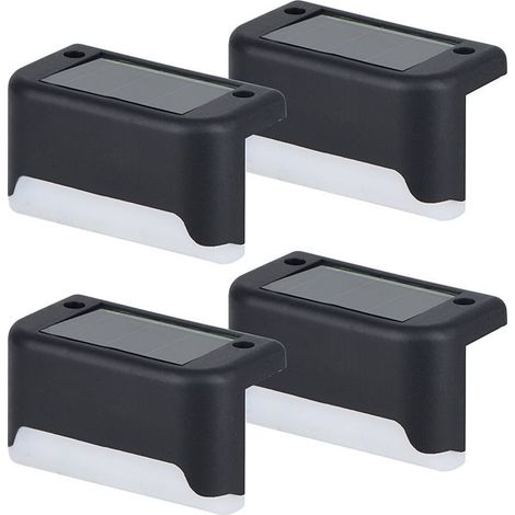 Lot de 4 lampes solaires d'extérieur, lampes solaires LED étanches pour escaliers, clôtures, jardins, terrasses et allées.