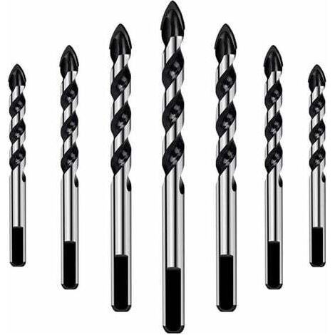 7-teiliges Bohrerset für Fliesen, Glas, Beton, Stein, Ziegel, Kacheln, Keramik und Spiegel (3 mm, 4 mm, 5 mm, 6 mm, 8 mm, 10 mm, 12 mm)