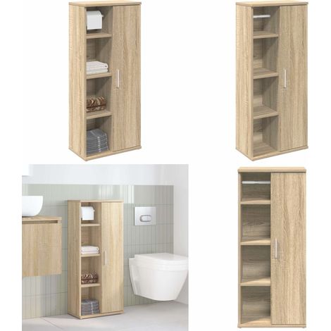 vidaXL Badezimmerschrank mit Rollenhalter Sonoma-Eiche 39x22x90 cm (1/5)