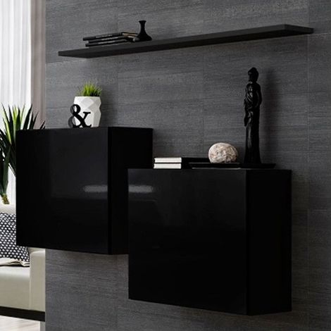 Commode murale avec étagère - Switch SB I - Noir - Livraison gratuite (1/4)