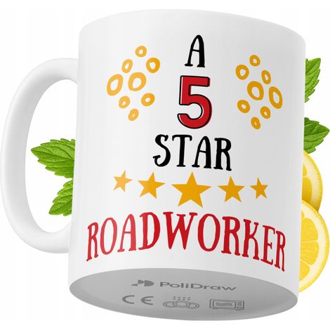 Tazza divertente e umoristica per operai stradali, ideale per caffè e tè, con grafica e testo divertenti. Perfetta per compleanni, onomastici e festività. Tazza premium per occasioni speciali, per cas (1/5)