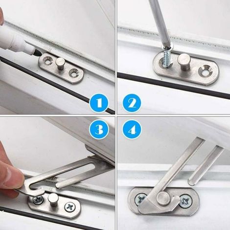 Entrebâilleurs fenêtre UPVC 2-pack - inoxydable 304 avec vis, gauche/droite - entrebâilleurs Étiquette (1/5)
