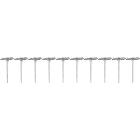 Set mit 10 Metall-Topfbürsten, Edelstahl, Bohrmaschinenzubehör zum Polieren und Reinigen, T-förmig. (1/5)