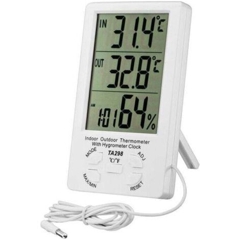Thermomètre hygromètre numérique , thermomètre numérique LCD avec sonde, hygromètre intérieur et extérieur, moniteur de température et d'humidité, capteur testeur pour réfrigérateur, bure (1/4)
