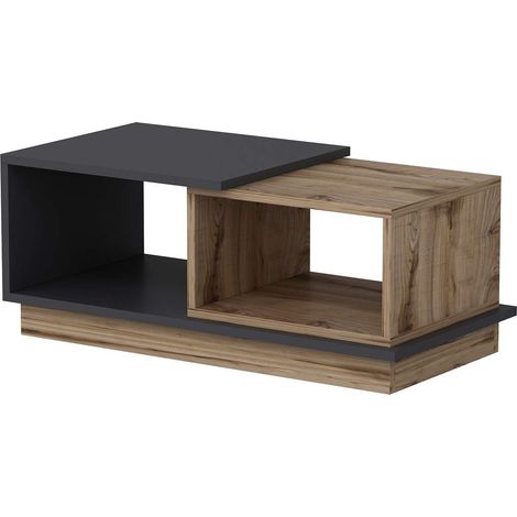 Table basse bicolore 2 niches de rangement ZÉLINE (1/5)