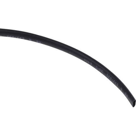 Gaine thermorétractable RS PRO, Dia. 2.4mm Noir rétreint 2:1, 10m (1/3)