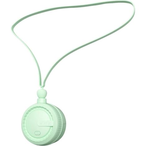 Ventilateur de cou portable sans pales, 3 vitesses, chargement USB, rotation à 360°, idéal pour la maison, le bureau et les voyages (vert) (1/2)