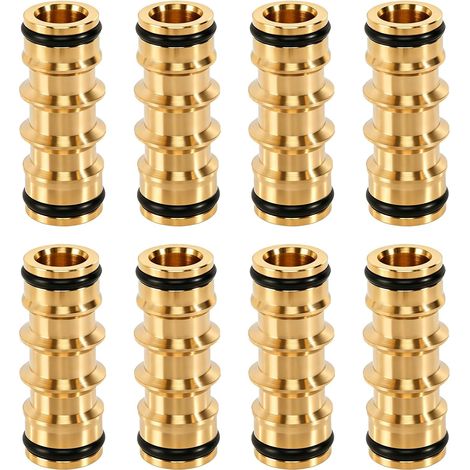 Lot de 8 connecteurs de tuyau doubles mâles - 1/2" - Raccord rapide - Rallonges de tuyau pour tuyaux d'arrosage - Lavage de voiture - Arrosage du jardin (1/5)