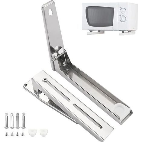 Support de fixation murale pliable pour four à micro-ondes - Argenté (1/5)