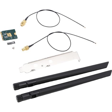 Carte Réseau Fil Tri-Bande WiFi 6E avec Vitesses Bluetooth 5.2 et 4 200 Mbps pour Systèmes 10 11, Interface NGFF M.2, Antennes Incluses (1/5)