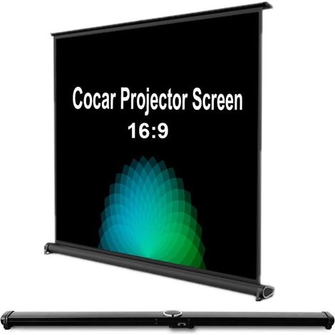 Toile Videoprojecteur, 50" Ecran Projection Portable Rétractable Pull-Out Style pour LED/LCD/DLP Projecteur Home Cinéma 3D 4K HD Film Intérieur Extérieur - 4: 3/16: 9 Compatible (1/5)