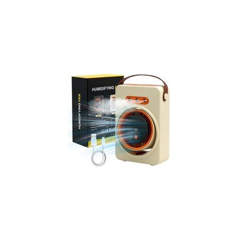 Leiser Sprühventilator, Mini-Klimaanlage, USB-Tischventilator mit 5 Geschwindigkeitsstufen und Timer, wiederaufladbarer Ventilator für Zuhause, Auto und Camping (1/5)