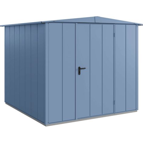 Hörmann Metall-Gerätehaus Berry Modern mit Satteldach Typ 2, 259 x 248 cm, taubenblau, 6,4 m², 1-flüglige Tür
