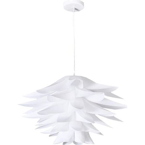 Pendentif Puzzle Abat- Jour Fleur De Lotus Bricolage Plafonnier Blanc Jigsaw Puzzle Lustre Abat- Jour 45Cm Salon Café Restaurant Lampe (Pas de Lumière) (1/5)