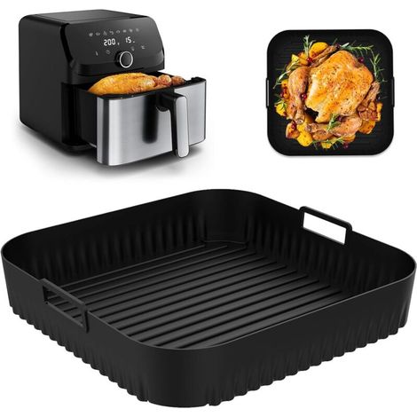 Accessoires Air Fryer pour Moulinex, Moule Silicone Air Fryer Compatible avec Moulinex Easy Fry Mega 7,5L, Anti-Adhésif & Réutilisable Plat Moule Airfryer Accessoires (1/5)