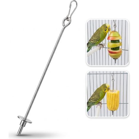 1 Pièce Fourchette à Fruits pour Perroquet en Fer, Longueur 14 cm, Support à Légumes Suspendu pour Cage à Oiseaux (1/5)