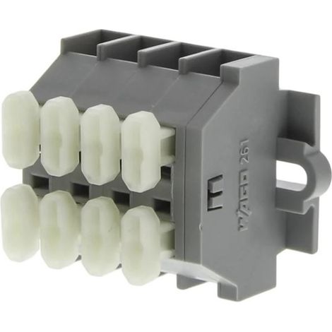 Wago 261-104 Morsettiera 4 poli con pulsante Ø2,5≤ 26A AWG 26-14
