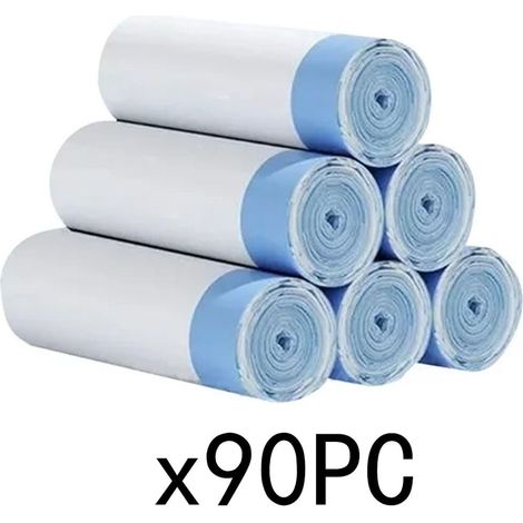 Sac Poubelle Pour Litière Chat - 4 Gallons - Fermeture À Cordon - Blanc - 90 Pièces (1/2)