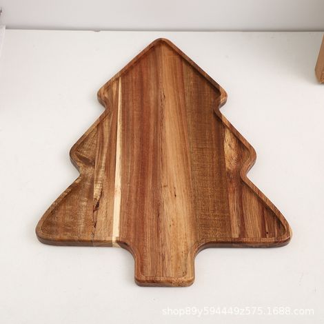 Planche à découper en bois pour sapin de Noël - Planche à saucisses - Planche à découper - Plateau à fruits - Planche à fromage de vacances - Plateau à apéritif en bois -