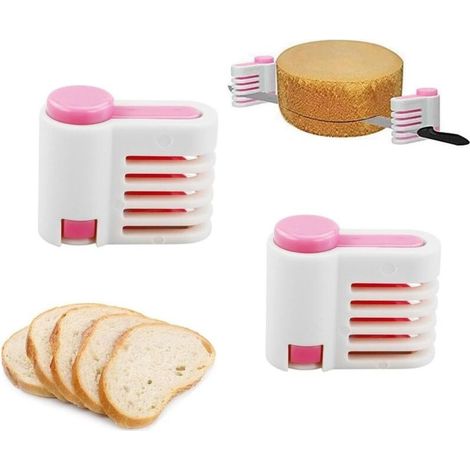 Lntyq 2 PCS DIY Slicer to Gateau, Slicer to Pain, Slicer to Layers of Gateau, Tool of Bracket of Cutting of Tranches to 5 Layers for The Hobbyists of Kitchen and of Pastry (Pink)