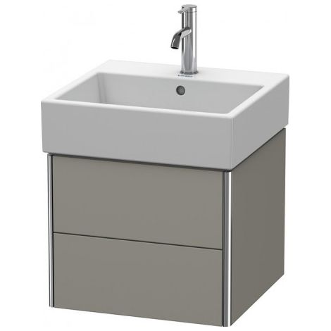 Duravit XSquare Vanity unit à suspension murale 48,4x 46,0 cm, 2 tiroirs, pour lavabo Vero Air 235050, Couleur (avant/corps): Gris pierre Vernis satiné mat Soie - XS419209292