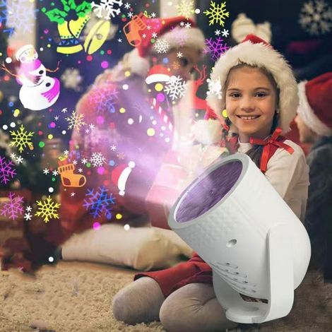 16-Pattern Christmas Cylindrical Projector with USB Dinosaur Cartoon Animal RGB Decorative Ambient Desk Lamp -- 6W (1/3)