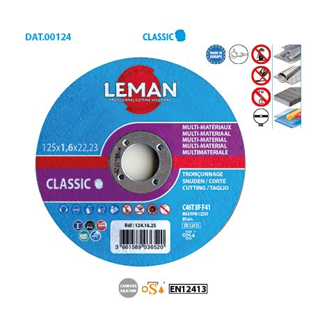 TRONCONNAGE MULTI-MATERIAUX 125X1.6X22.23 F41 - 124.16.25 - LEMAN (1/2)