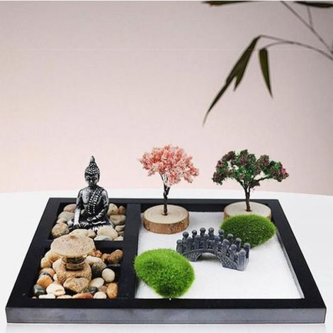 Jardin Zen - Kit Mini Jardin Avec Sable Et Pierres - Décoration Intérieure Bureau Maison - Méditation Pleine Conscience - 1 Pièce (1/5)